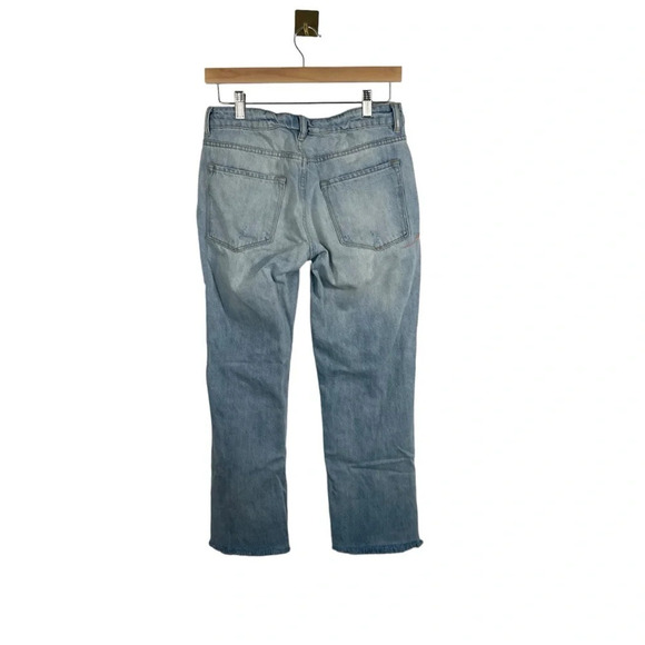 AllSaints Alana Embroidered Bird Distressed Boyfriend Jeans in Blue/Pink Size 26 - Picture 12 of 13